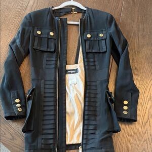 DSQUARED2 Military-Style Blazer Coat/Dress with Gold Buttons